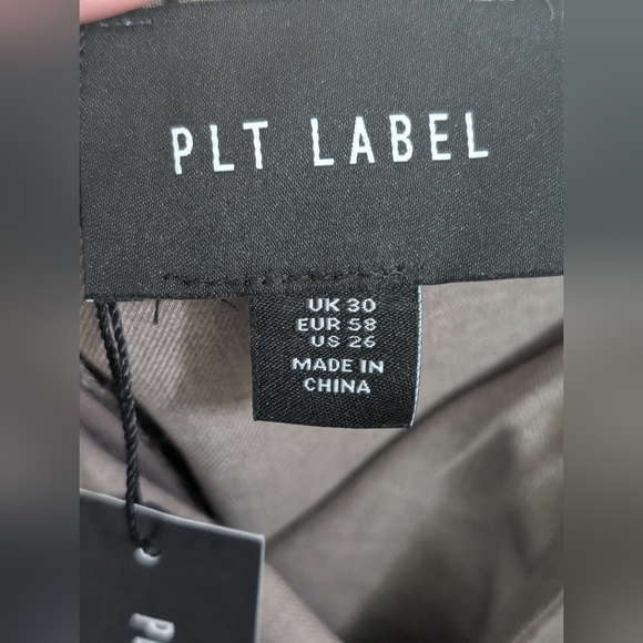 PrettyLittleThing Label Grey Dress Pant Wrap Waist Tailored Wide Leg Trouser NWT - Picture 5 of 7